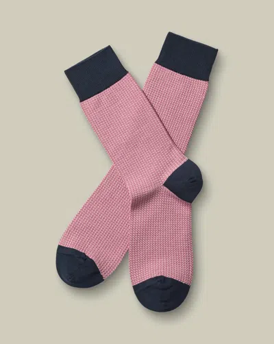 Charles Tyrwhitt Men's  Puppytooth Socks In Pink