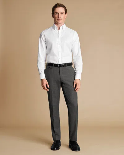 Charles Tyrwhitt Men's  Puppytooth Stretch Trousers In Grey