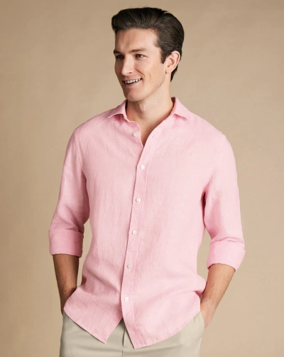 Charles Tyrwhitt Slim Fit Egyptian Lattice Weave Shirt In Pink