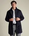 Charles Tyrwhitt Men's  Pure Funnel Neck Overna Coat In Blue