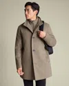 Charles Tyrwhitt Men's  Pure Funnel Neck Overna Coat In Neutral
