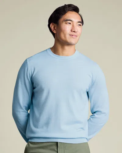 Charles Tyrwhitt Merino Crew Neck Sweater In Blue