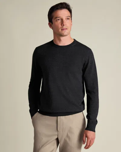 Charles Tyrwhitt Men's  Pure Merino Crew Neck Sweater In Gray