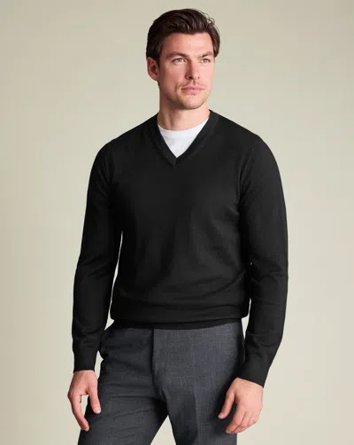 Charles Tyrwhitt Men's  Pure Merino V-neck Sweater
