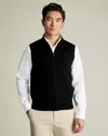 Charles Tyrwhitt Men's  Pure Merino Zip Gilet In Black