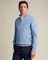 Charles Tyrwhitt Men's  Pure Merino Zip Neck Sweater In Blue
