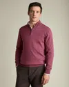 Charles Tyrwhitt Men's  Pure Merino Zip Neck Sweater In Pink