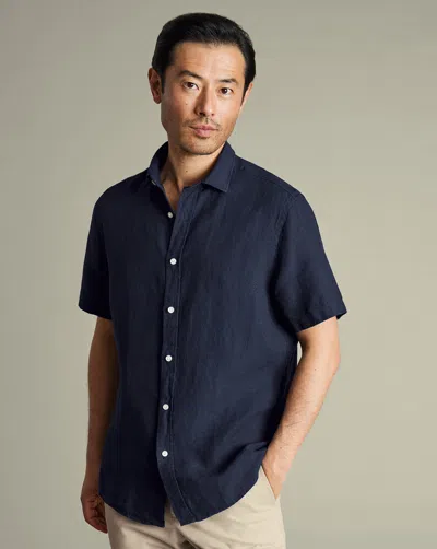 Charles Tyrwhitt Men's  Pure Short Sleeve Shirt In Blue
