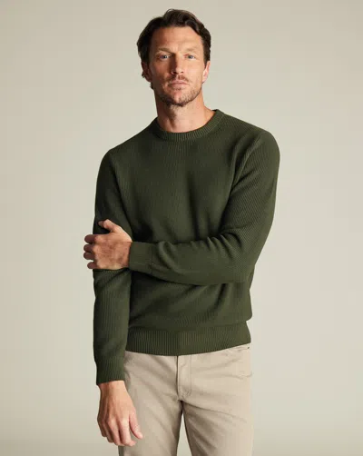 Charles Tyrwhitt Men's  Rib Crew Neck Sweater In Green