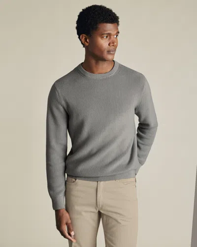 Charles Tyrwhitt Men's  Rib Crew Neck Sweater In Grey