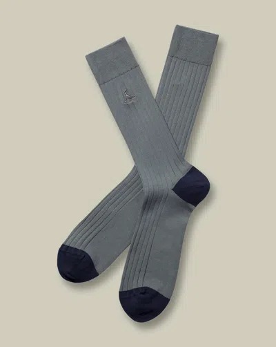 Charles Tyrwhitt Men's  Rib Socks In Grey