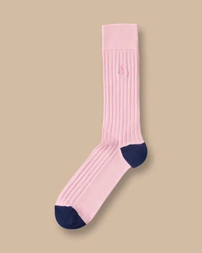 Charles Tyrwhitt Cotton Rib Socks In Pink