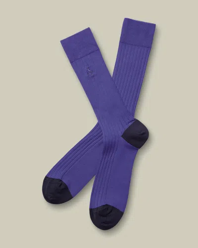 Charles Tyrwhitt Men's  Rib Socks In Purple