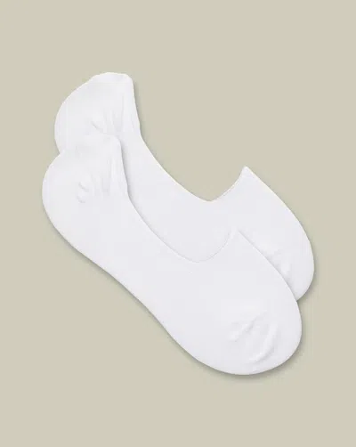 Charles Tyrwhitt Men's  Rich 2 Pack No Show Socks In White