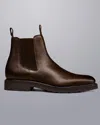 Charles Tyrwhitt Men's  Rubber Sole Grain Chelsea Boots In Brown