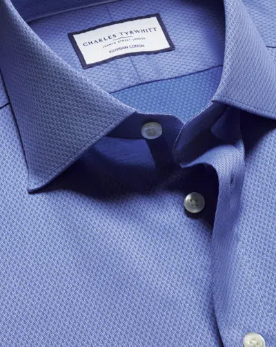 Charles Tyrwhitt Men's  Luxury Ascot Weave Dress Shirt In Blue