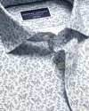 Charles Tyrwhitt Men's  Semi-cutaway Collar Non-iron Stretch Floral Print Shirt In White