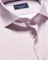 Charles Tyrwhitt Men's  Semi-cutaway Collar Non-iron Stretch Print Medallion Shirt In Red