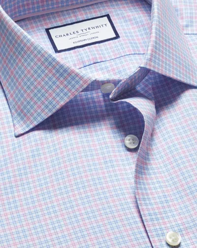 Charles Tyrwhitt Men's  Luxury Multi Checkered Dress Shirt In Pink