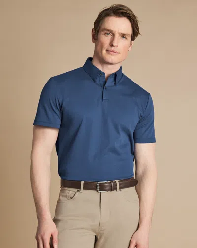 Charles Tyrwhitt Men's  Smart Jersey Polo Shirt In Blue