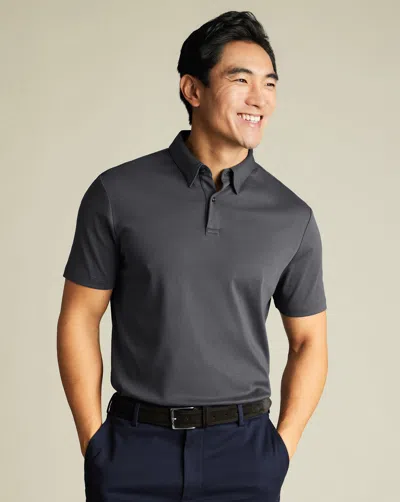 Charles Tyrwhitt Men's  Smart Jersey Polo Shirt In Grey