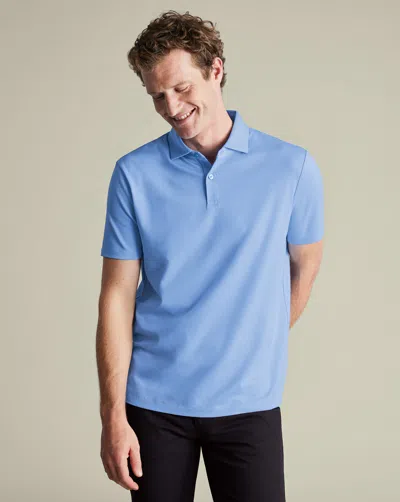 Charles Tyrwhitt Men's  Smart Pique Polo Shirt In Blue