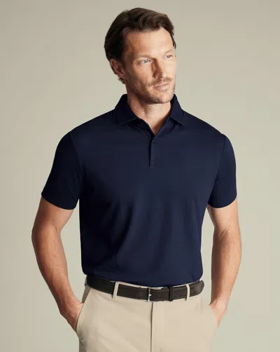 Charles Tyrwhitt Men's  Smart Pique Polo Shirt In Blue