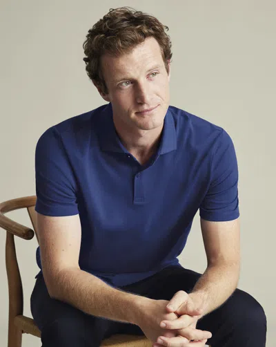 Charles Tyrwhitt Men's  Smart Pique Polo Shirt In Blue