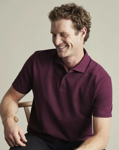 Charles Tyrwhitt Men's  Smart Pique Polo Shirt In Purple