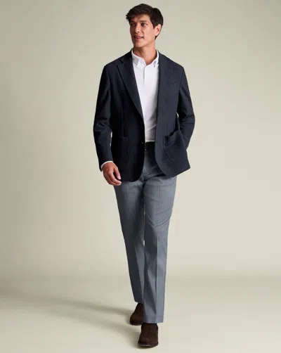 Charles Tyrwhitt Men's  Smart Texture Trousers In Blue