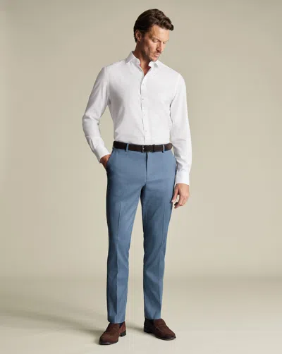 Charles Tyrwhitt Men's  Smart Stretch Texture Trousers In Blue