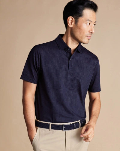 Charles Tyrwhitt Men's  Performance Geo Print Polo Shirt In Blue