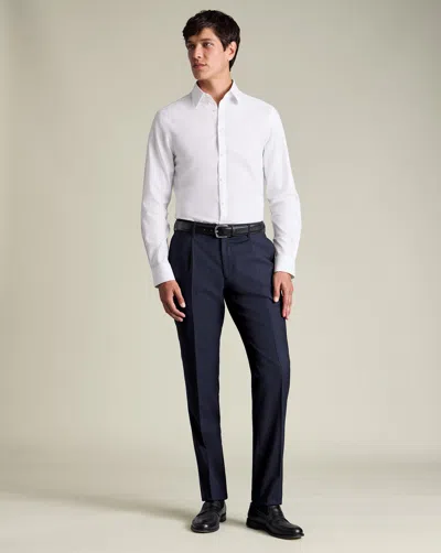 Charles Tyrwhitt Men's  Stretch Pleated Trousers In Blue