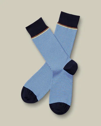 Charles Tyrwhitt Men's  Stripe Socks In Blue