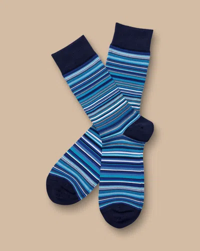 Charles Tyrwhitt Men's  Stripe Socks In Blue