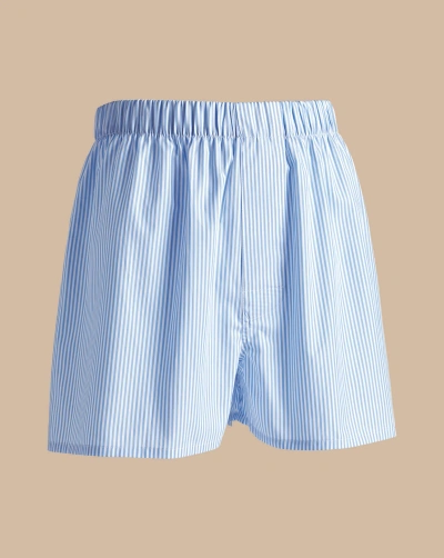 Charles Tyrwhitt Men's  Stripe Woven Boxers In Blue