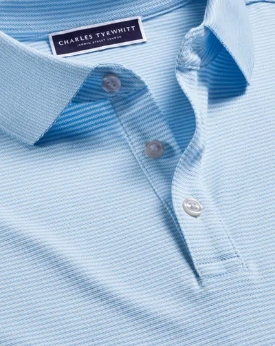 Charles Tyrwhitt Men's  Striped Tyrwhitt Pique Polo Shirt In Blue