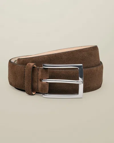 Charles Tyrwhitt Men's  Suede Belt In Brown