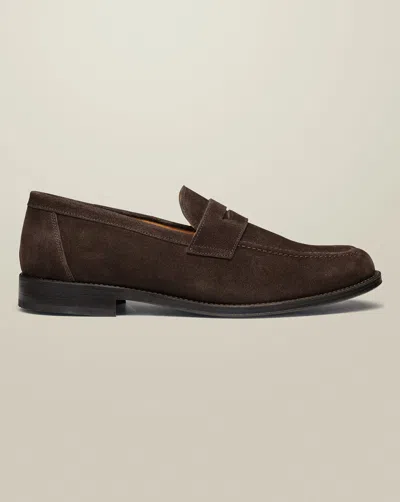 Charles Tyrwhitt Men's  Suede Penny Loafers In Brown