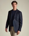 Charles Tyrwhitt Men's  Texture Micro Checkered Lightweight Na Jacket In Blue
