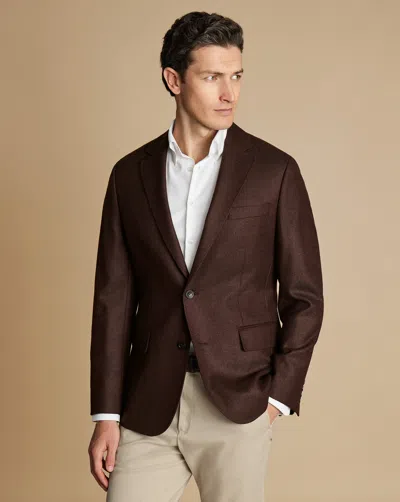 Charles Tyrwhitt Men's  Texture Na Jacket In Brown