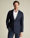 Charles Tyrwhitt Men's  Texture Twill Checkered Na Jacket In Blue