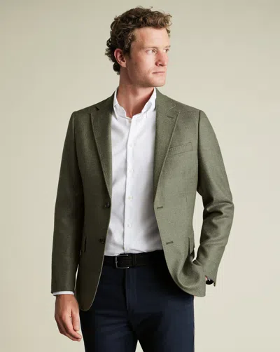 Charles Tyrwhitt Men's  Texture Twill Na Jacket In Green