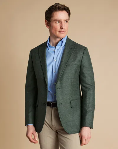 Charles Tyrwhitt Men's  Texture Twill Na Jacket In Green