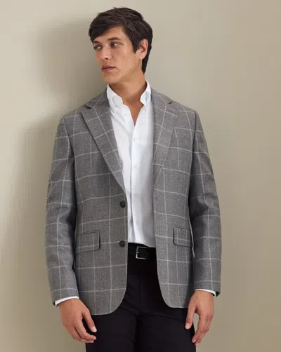 Charles Tyrwhitt Men's  Textured Checkered Na Jacket In Grey
