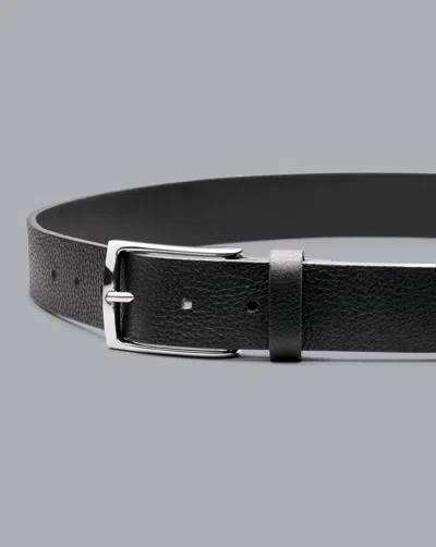 Charles Tyrwhitt Made In England Textured Leather Chino Belt In Black