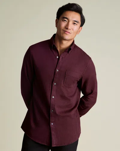 Charles Tyrwhitt Men's  Textured Flannel Shirt In Black