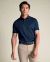 Charles Tyrwhitt Men's  Textured Jacquard Polo Shirt In Blue