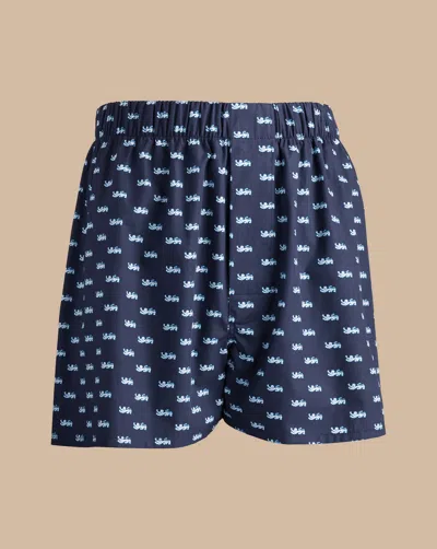 Charles Tyrwhitt Men's  The Lions Print Woven Boxers In Blue