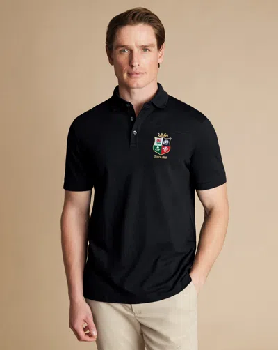 Charles Tyrwhitt Men's  The Lions Pique Polo Shirt In Black